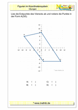 Figuren im Koordinatensystem (IV) (Klasse 5/6) - 2019, www.mathiki.de