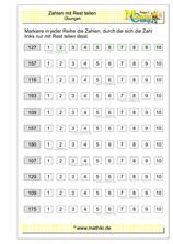 Zahlen mit Rest teilen (Klasse 5/6) - ©2020, www.mathiki.de