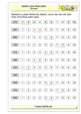 Zahlen ohne Rest teilen (Klasse 5/6) - ©2020, www.mathiki.de