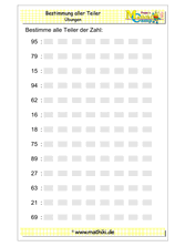 Teiler einer Zahl (I) (Klasse 5/6) - ©2011-2019, www.mathiki.de
