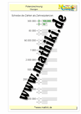 Zehnerpotenzen umrechnen (I) (Klasse 5/6) - ©2011-2020, www.mathiki.de