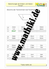 Parallelogramm: Flächeninhalt - ©2011-2019, www.mathiki.de