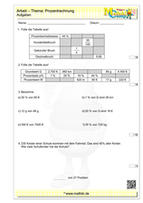 Prozentrechnung: Mathearbeit (4) - ©2023, www.mathiki.de
