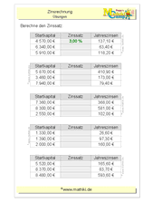 Zinsrechnung: Zinssatz (Klasse 7/8) - ©2011-2019, www.mathiki.de