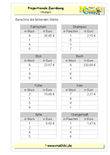 Proportionale Zuordnung (Klasse 7/8) - ©2011-2019, www.mathiki.de
