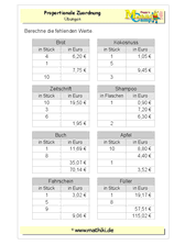 Proportionale Zuordnung (Klasse 7/8) - ©2011-2019, www.mathiki.de