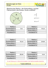 Berechnungen am Kreis (II) (Klasse 9/10) - ©2021, www.mathiki.de