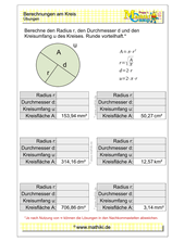 Berechnungen am Kreis (III) (Klasse 9/10) - ©2021, www.mathiki.de