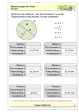 Berechnungen am Kreis (IV) (Klasse 9/10) - ©2021, www.mathiki.de
