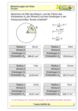 Kreisausschnitt berechnen (II) - ©2021, www.mathiki.de