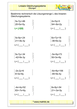 Lineare Gleichungssysteme (III) (Klasse 9/10) - ©2020, www.mathiki.de