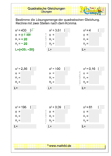 Quadratische Gleichungen (I) (Klasse 9/10) - ©2021, www.mathiki.de