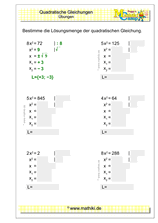 Quadratische Gleichungen (III) (Klasse 9/10) - ©2021, www.mathiki.de