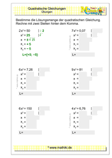 Quadratische Gleichungen (III) (Klasse 9/10) - ©2021, www.mathiki.de