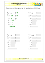 Quadratische Gleichungen (IV) (Klasse 9/10) - ©2021, www.mathiki.de