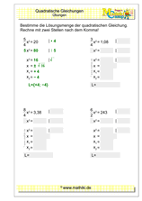 Quadratische Gleichungen (IV) (Klasse 9/10) - ©2021, www.mathiki.de