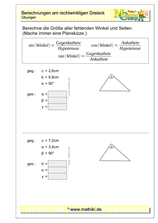 Berechnungen am rechtwinkligen Dreieck I (Klasse 9/10) - ©2021, www.mathiki.de