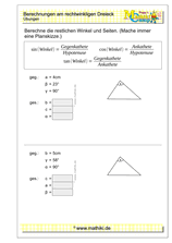 Berechnungen am rechtwinkligen Dreieck II (Klasse 9/10) - ©2021, www.mathiki.de