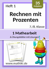 7./8. Klasse: Mathearbeit Rechnen mit Prozenten