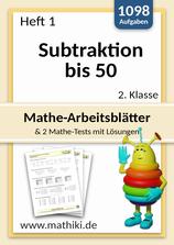 2. Klasse: Heft 1 Subtraktion bis 50